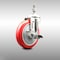 Service Caster 5 Inch 316SS Red Polyurethane Swivel 3/8 Inch Threaded Stem Caster with Brake SCC-SS316TS20S514-PPUBRED-TLB-381615 - alternate 4